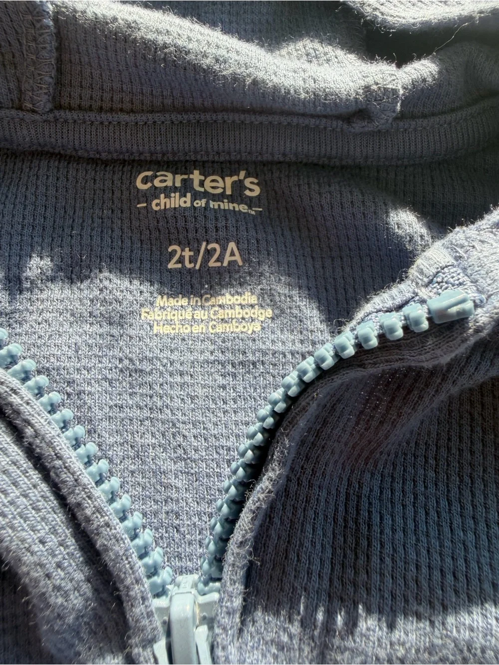 Carter's Navy Blue Hooded Zip-Up Jacket 2T